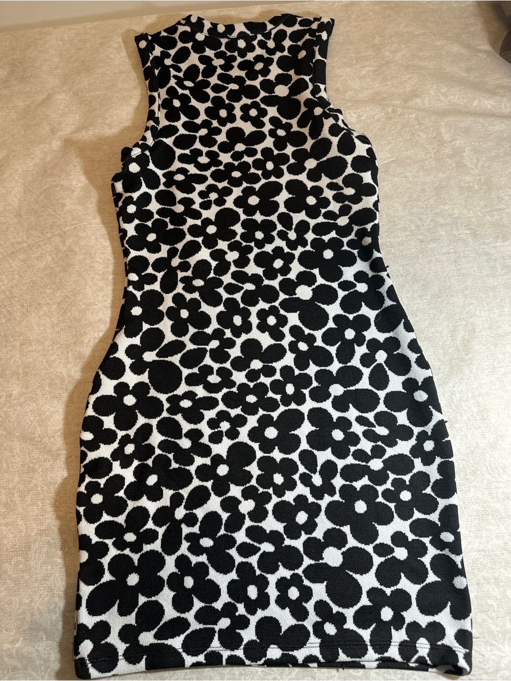 H&M Black and White Floral Midi Dress